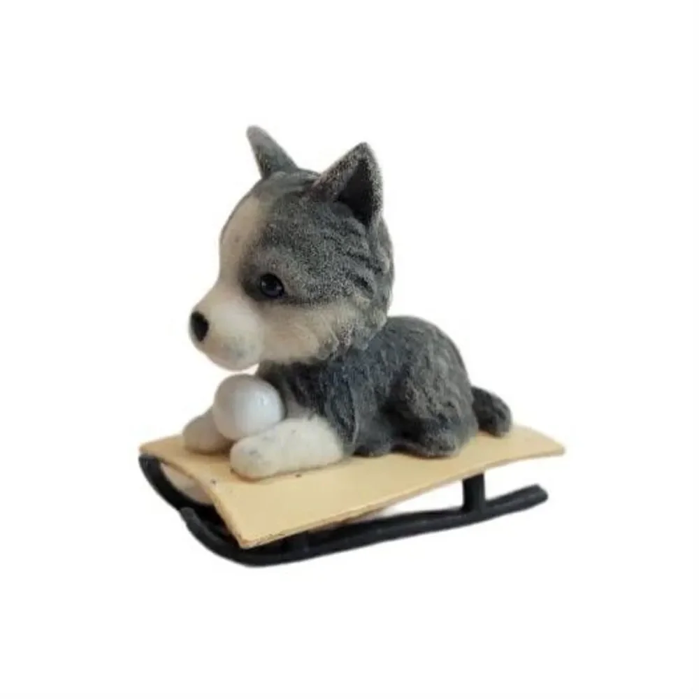 2005 MEG Wolf ON A SNOW SLEIGH Mini Figurine